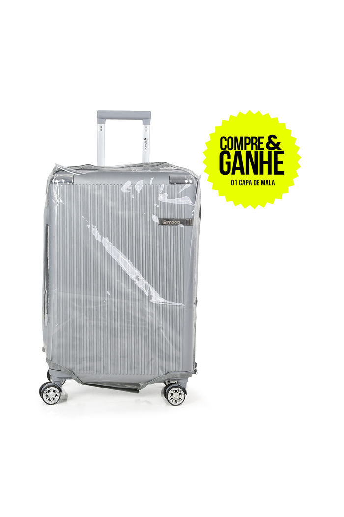 Compre Mala de Viagem Croácia Grande 32kg Prata e Ganhe 1 Capa Transparente