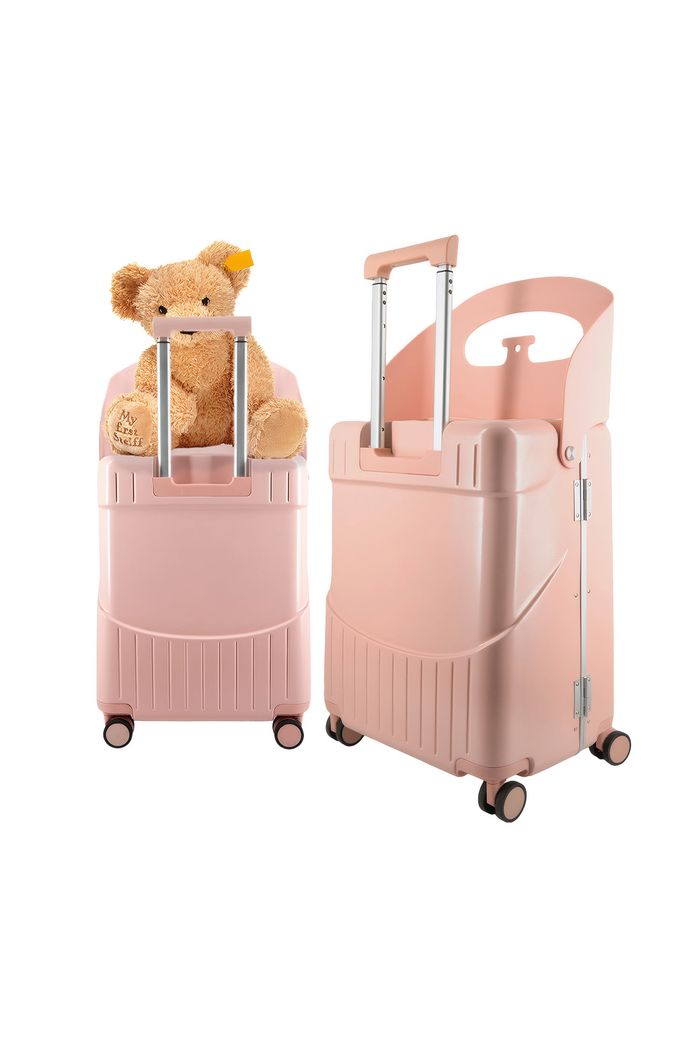 Kit de Malas de Viagem Média 23 kg e Pequena de Bordo 10kg com Assento Infantil PC Grécia Maloa Rosa
