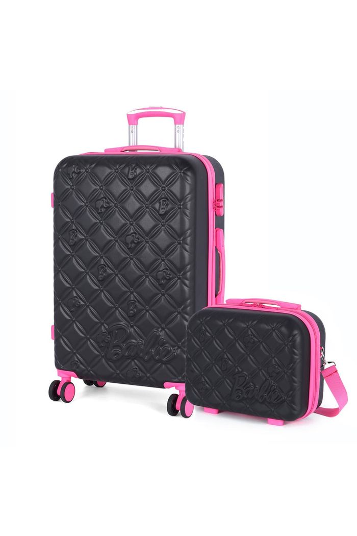 Conjunto Mala de Viagem Pequena de Bordo 10kg e Frasqueira Barbie Lux