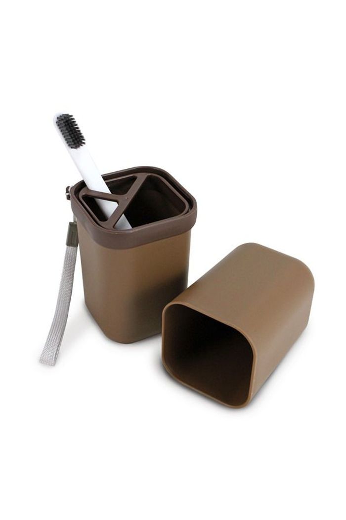 Porta Escova e Pasta de Dente Marrom