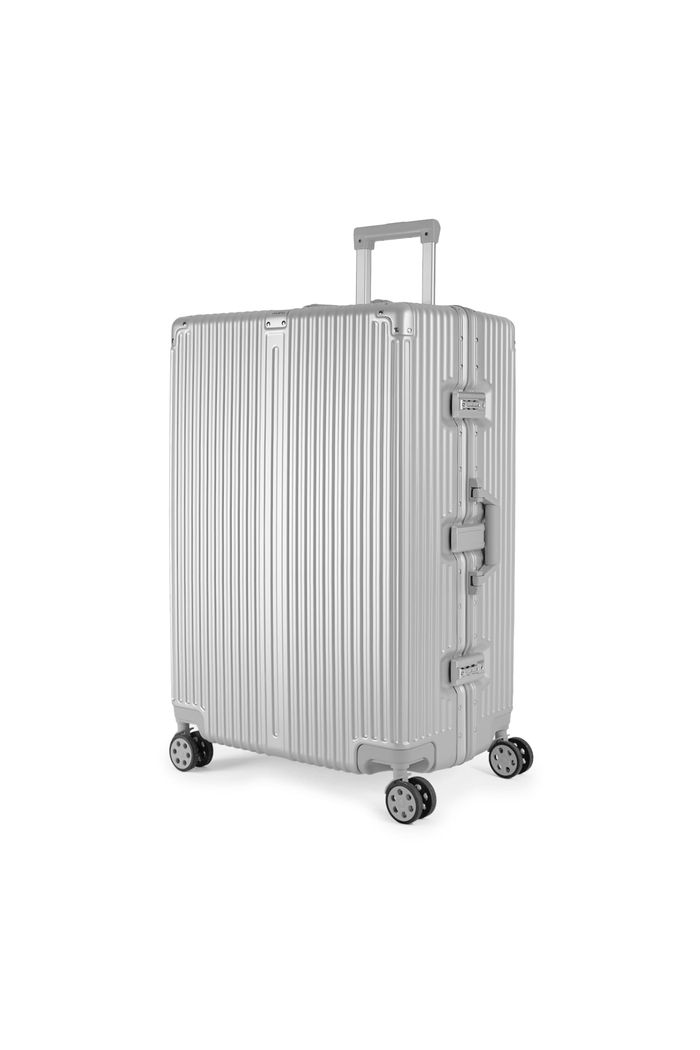 Mala de Viagem Grande 32kg Policarbonato ABS Noruega Maloa Prata