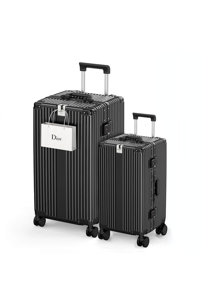 Kit Mala de Viagem BAÚ Pequena 10kg e Grande 32kg Policarbonato Holanda Maloa Preto