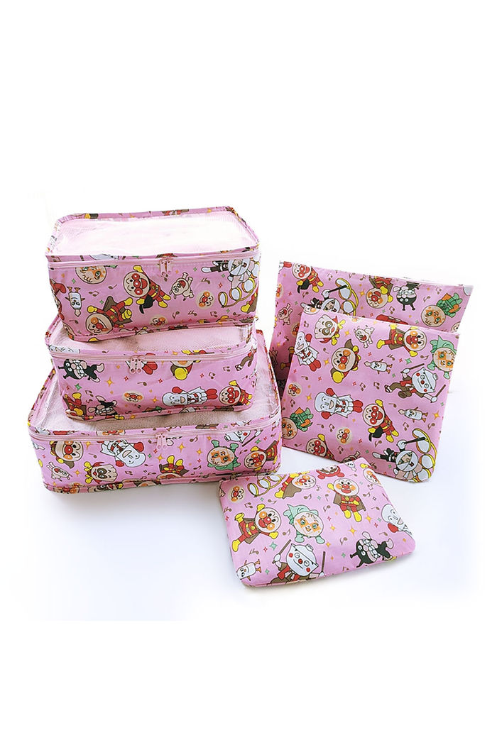 Kit Organizador De Mala 6 Peças Palhaços Rosa