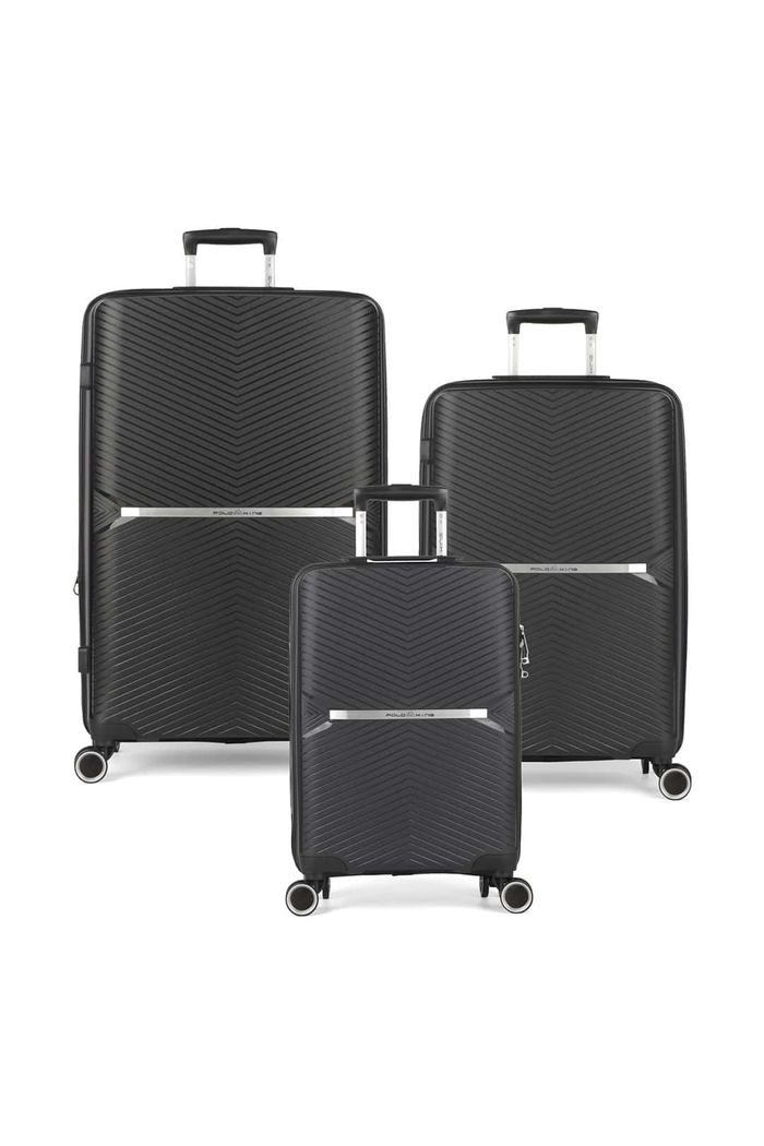 Kit de Malas de Viagem 3 Peças em Polipropeleno Milão Preto