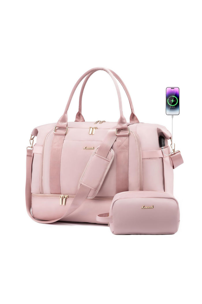 Bolsa de Viagem Multifuncional com USB Traveller Rosa