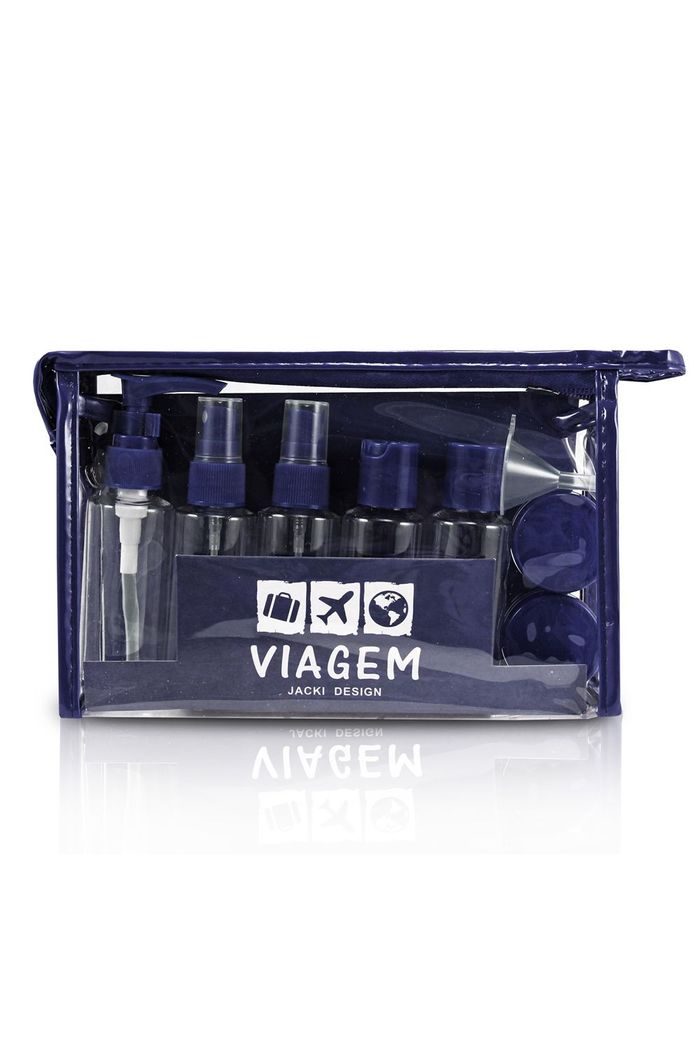 Kit de Frascos para Viagem de 10 Peças Azul