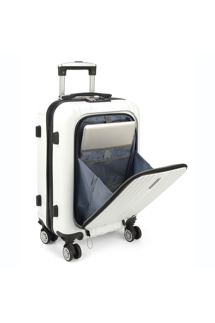 Mala de Viagem Pequena de Bordo 10kg Porta Notbook Argos Branco
