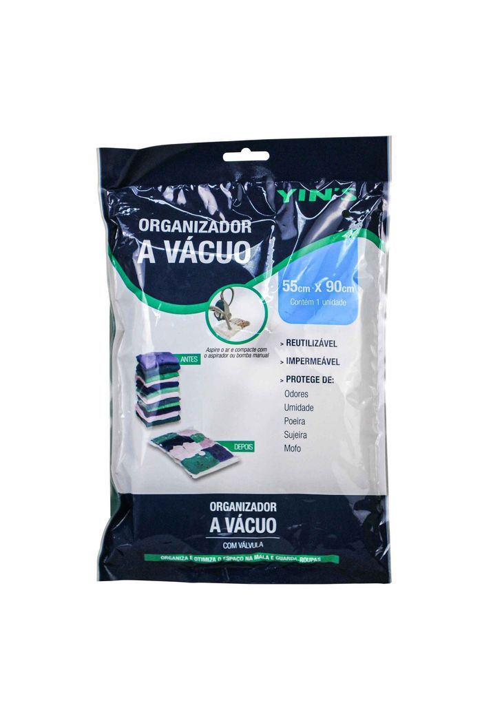 Saco Organizador de Roupa à Vácuo  55 x 90cm