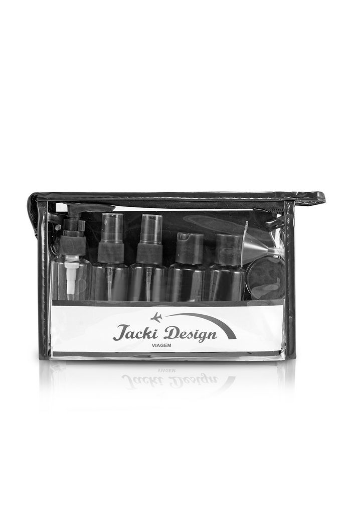 Kit de Frascos para Viagem de 10 Peças Preto