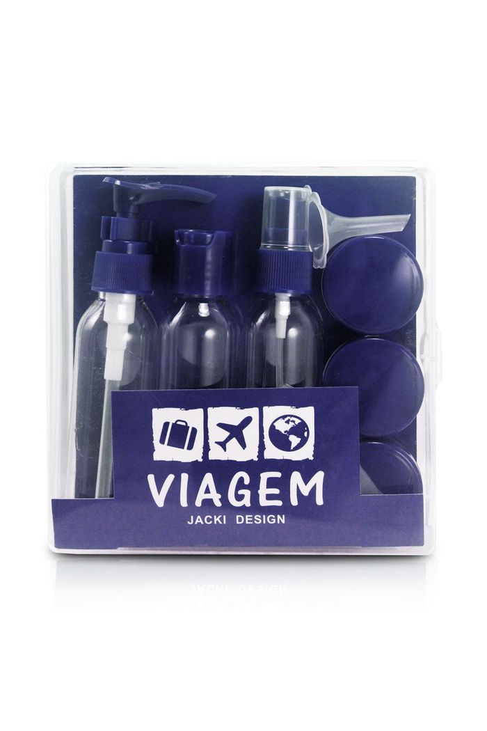 Kit de Frascos para Viagem de 9 Peças Azul
