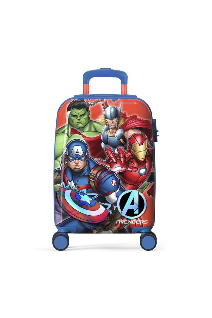 Mala de Viagem Pequena de Bordo Infantil em Policarbonato Vingadores Azul