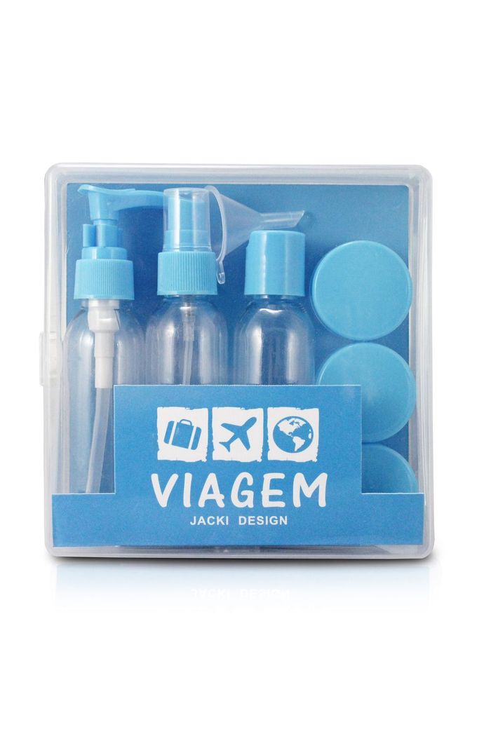 Kit de Frascos para Viagem de 9 Peças Celeste