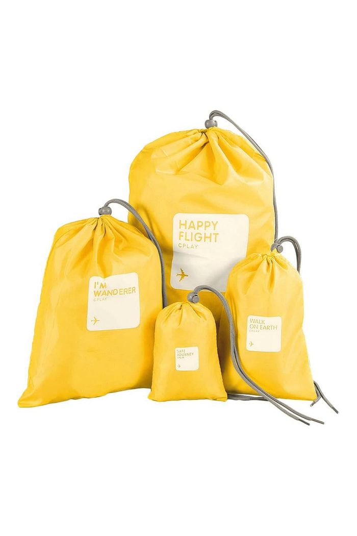 Kit Sacos Organizadores 4 Pecas Color Amarelo