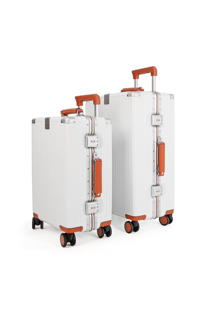 Kit Mala de Viagem Pequena 10 kg e Média 23 kg Policarbonato Capri Maloa Branco