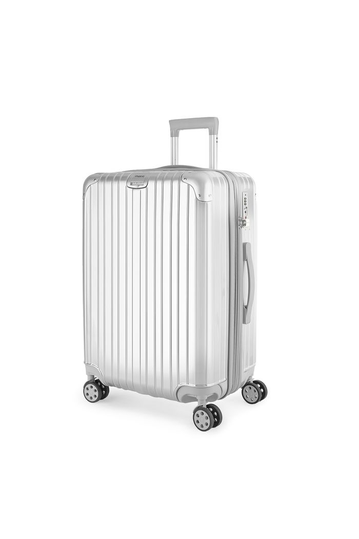 Mala de Viagem Pequena de Bordo 10kg ABS Policarbonato com Expansor Brasil Maloa Prata