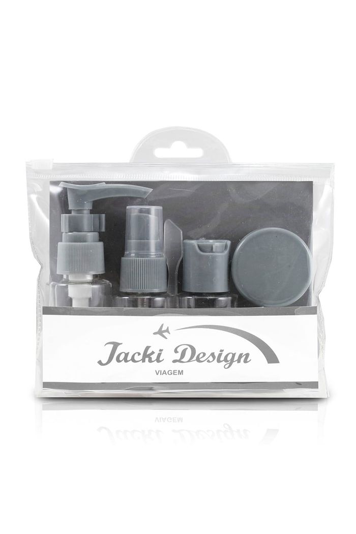 Kit de Frascos para Viagem de 7 Peças Cinza