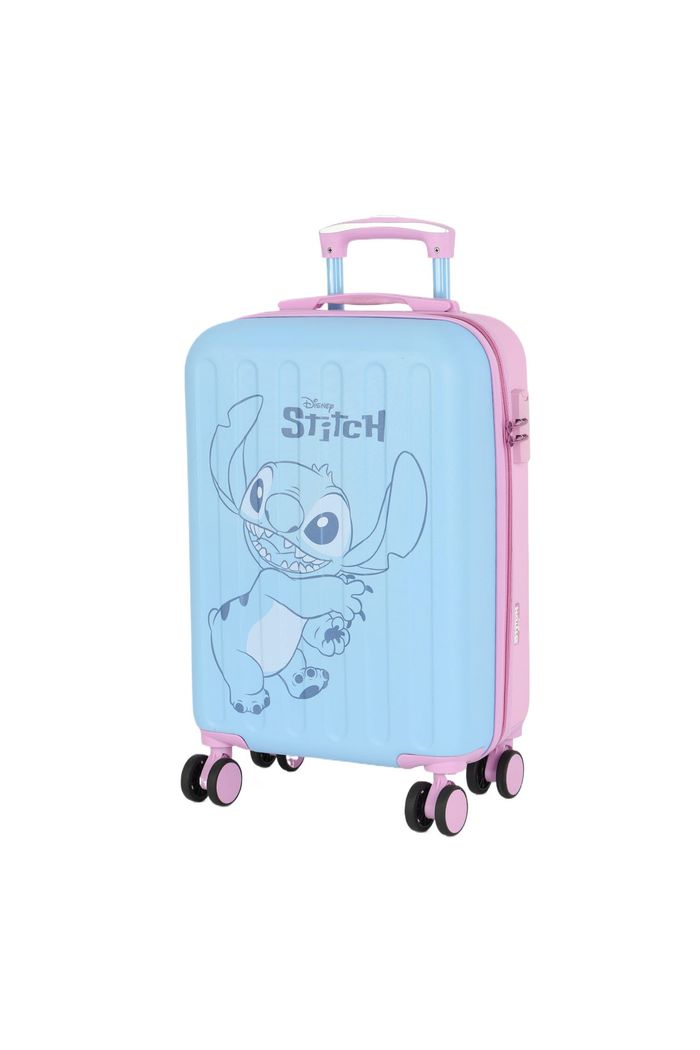 Mala de Viagem Pequena de Bordo em ABS Stitch Azul-Rosa