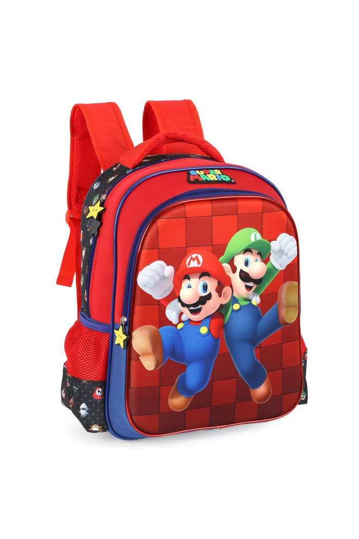 Mochila Escolar Infantil Mario e Luigi