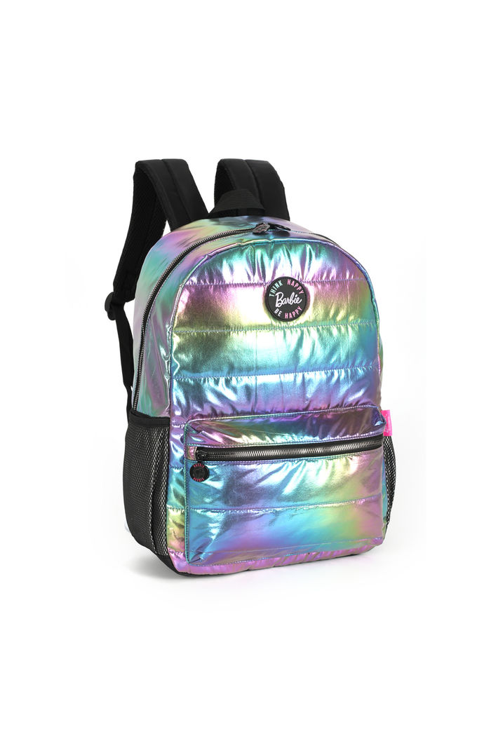 Barbie Mochila Escolar Juvenil Barbie Metalizado Preto