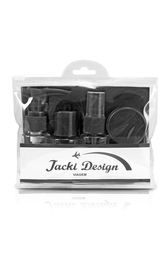 Kit de Frascos para Viagem de 7 Peças Preto