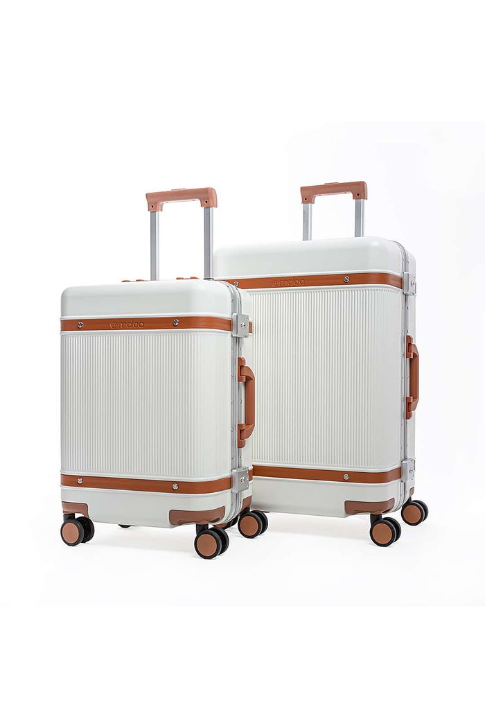 Kit Mala de Viagem Pequena 10kg e Media 23kg Policarbonato Roma Maloa Branco