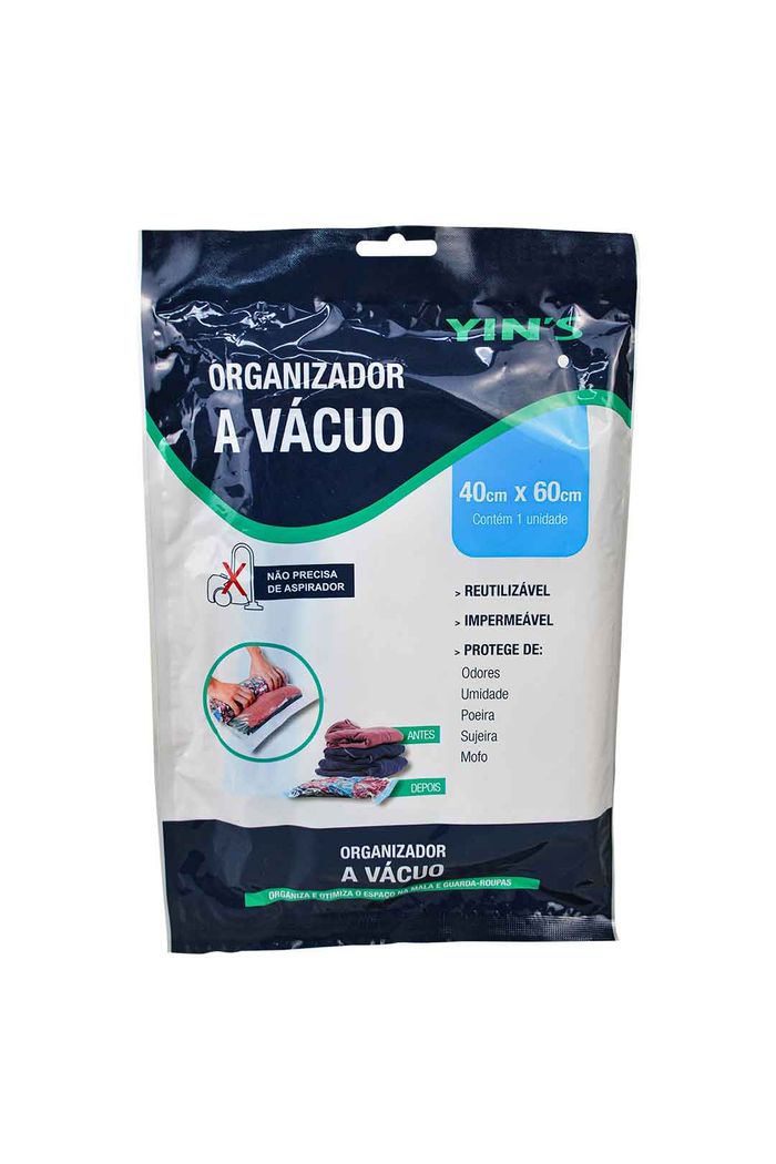 Saco Organizador de Roupa à Vácuo 40 x 60cm