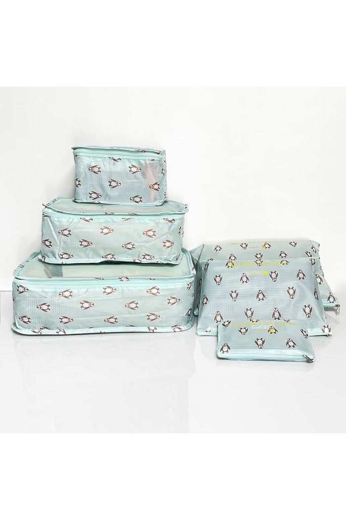Kit Organizador De Mala 6 Peças Pinguim Acqua