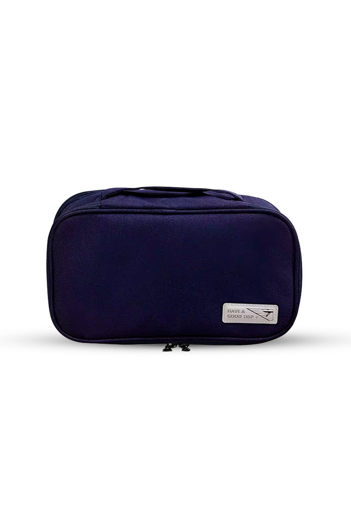 Organizador Porta Lingerie com 2 Compartimentos em Poliéster Azul