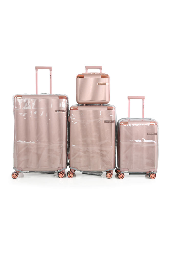 Compre Kit de Malas de Viagem 3 Peças e Frasqueira Croácia Rose e Leve 3 Capas Transparentes Cinza