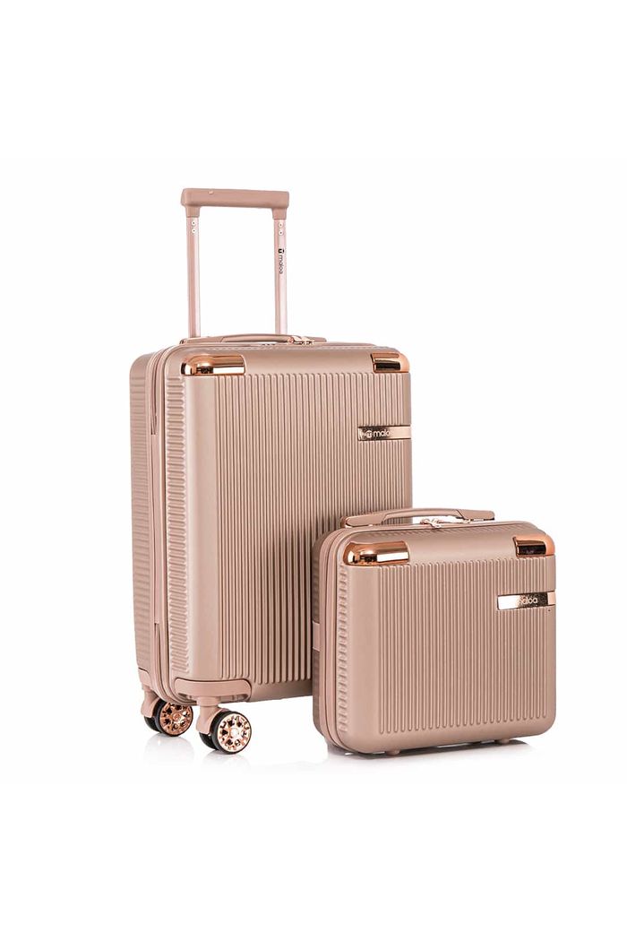 Conjunto de Mala Pequena de Bordo 10kg e Frasqueira Croacia Maloa Rose