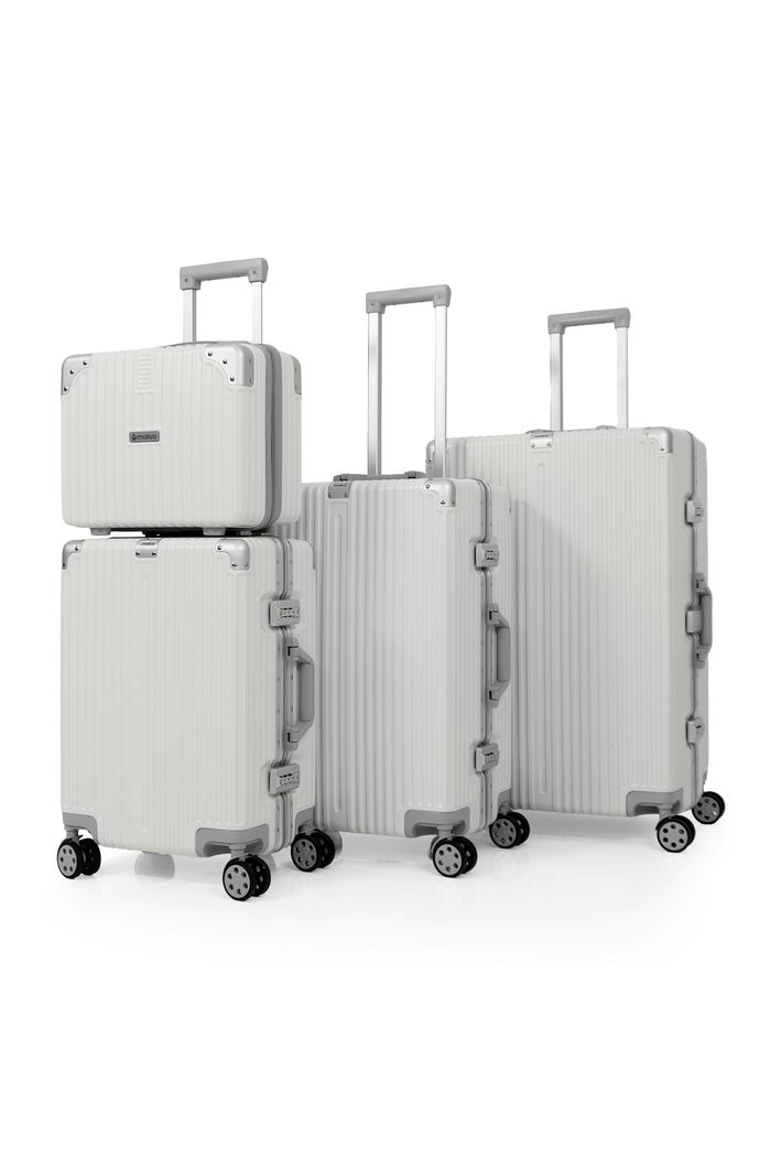 Kit de Viagem com 4 Peças Policarbonato ABS Noruega Maloa Branco