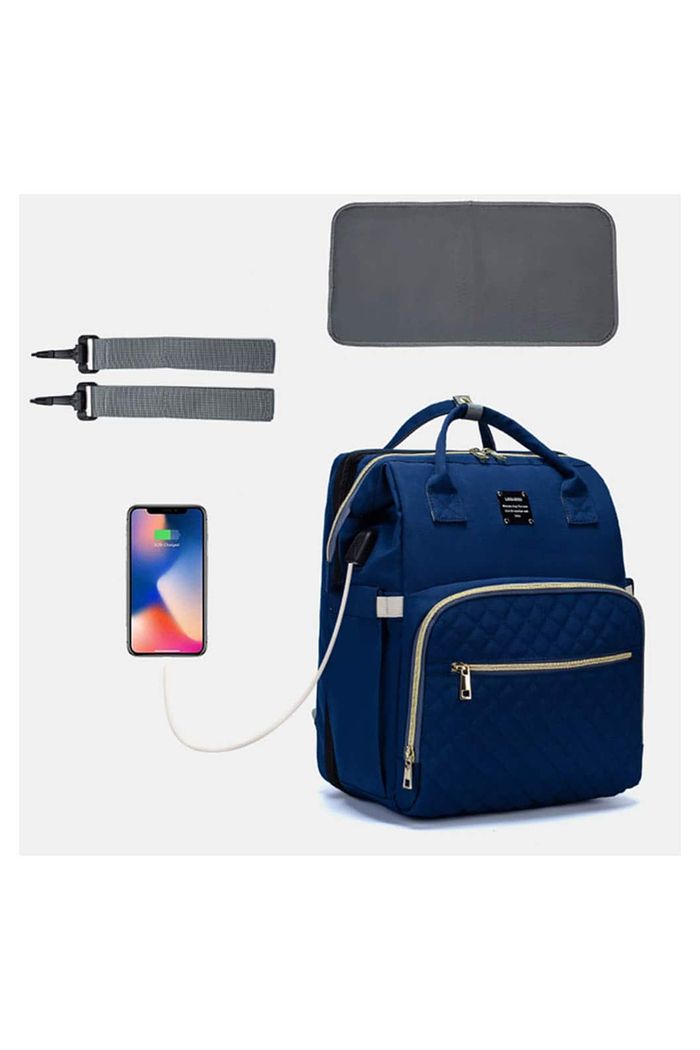 Bolsa Mochila Maternidade Berço Expansivo Lequeen Usb Porta Mamadeira