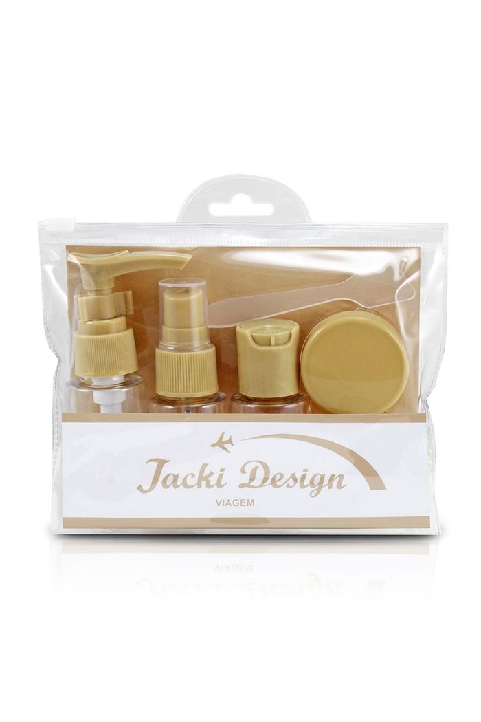 Kit de Frascos para Viagem de 7 Peças Bege