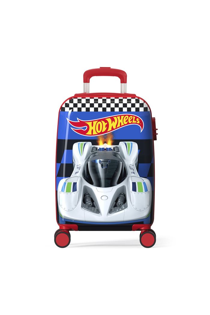 Mala de Viagem Pequena de Bordo Infantil em Policarbonato Hot Wheels Azul