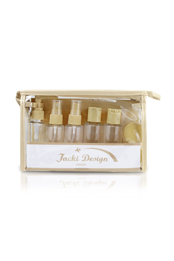 Kit de Frascos para Viagem de 10 Peças Bege