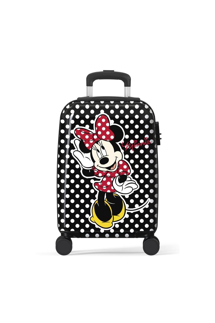 Mala de Viagem Pequena de Bordo Infantil em Policarbonato Minnie Mouse Preta