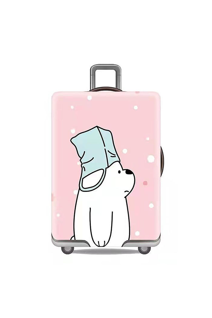 Capa de Mala Maloa Alça Tradicional Urso sem Curso Rosa