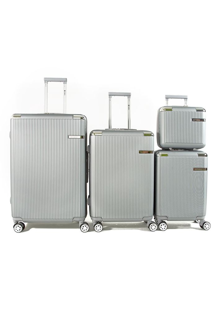 Kit de Malas de Viagem 3 Peças e Frasqueira Croacia Maloa Prata