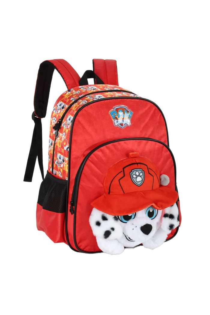 Mochila Escolar Infantil Patrulha Canina Marshall Vermelho