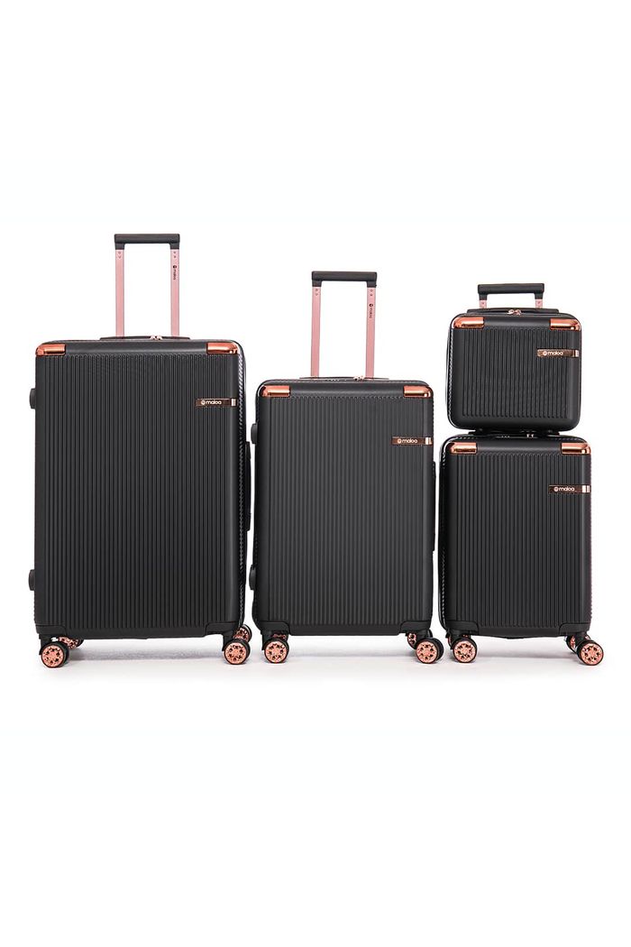 Kit de Malas de Viagem 3 Peças e Frasqueira Croacia Maloa Preta