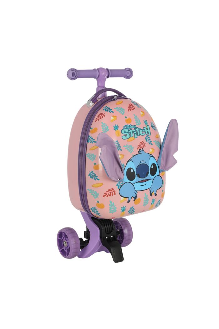 Mala de Viagem Infantil com Patinete em Policarbonato Stitch