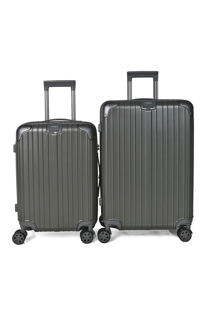 Kit de Mala Pequena 10kg e Média 23kg ABS Policarbonato Brasil Maloa Chumbo