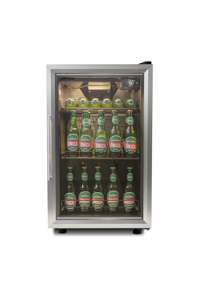 CERVEJEIRA VERTICAL CVA100 220V PRETA PORTA DIREITA ALUMINIO