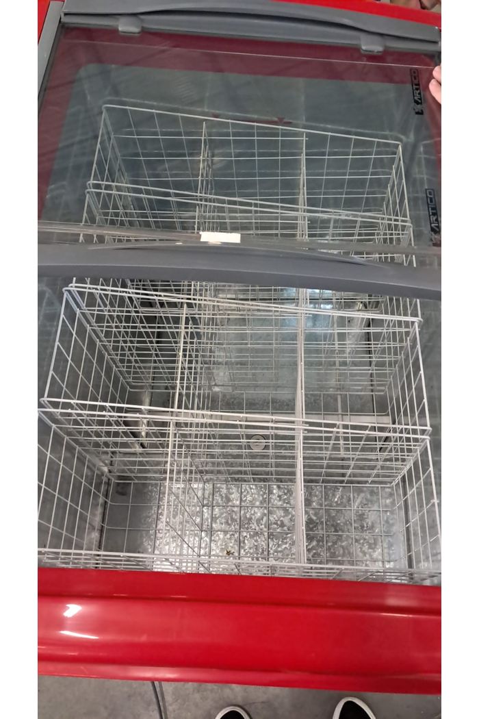 FREEZER HORIZONTAL EXPOSITOR VITRINE FH300B 220V VERMELHO - SLIM 2 C/ CESTO