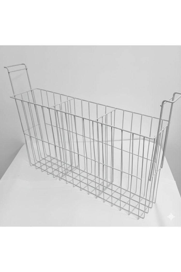 CESTO ESTREITO LARG. 108MM C/ DUAS DIVISORIA FIXA - CINZA P/ LINHA NEW SLIM