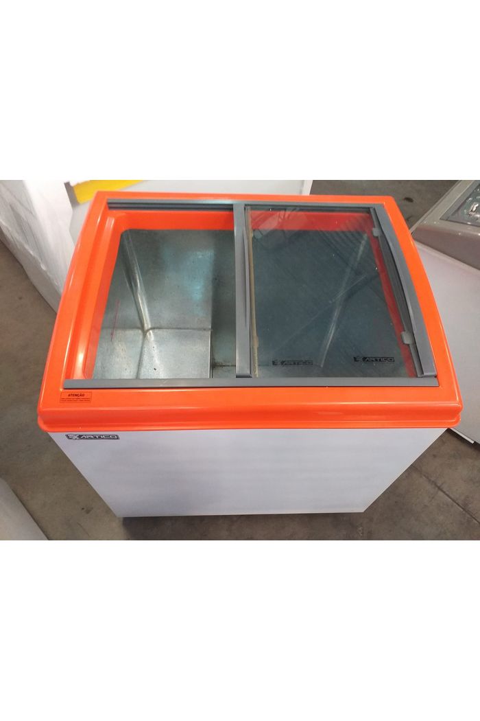 CONGELADOR FREEZER EXPOSITOR VITRINE SHOW SC 224 127V LARANJA CAP EQUIV 300 LT - SLIM C/ LED