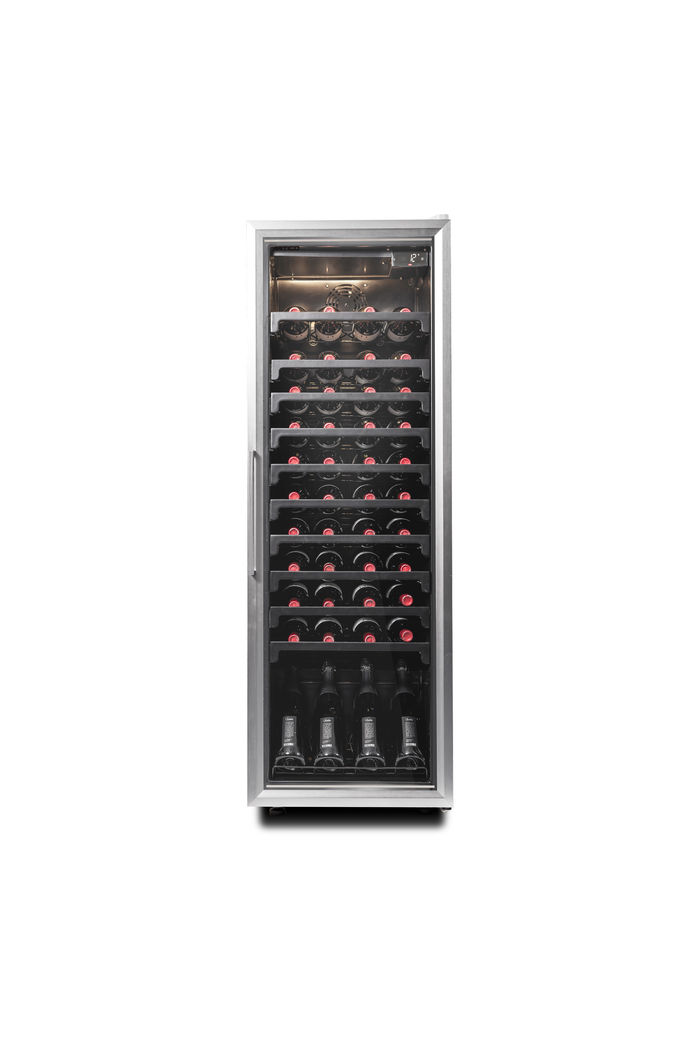 ADEGA VERTICAL ADA200 220V PRETA PORTA DIREITA ALUMINIO