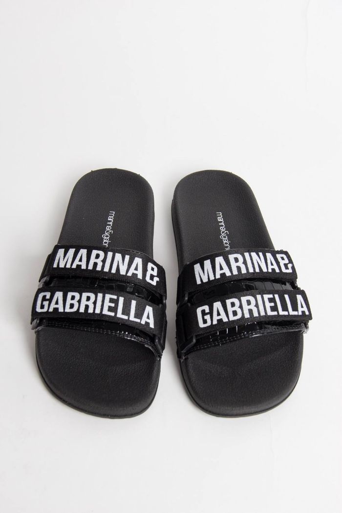 SLIDE PRETO COM VELCRO M&G