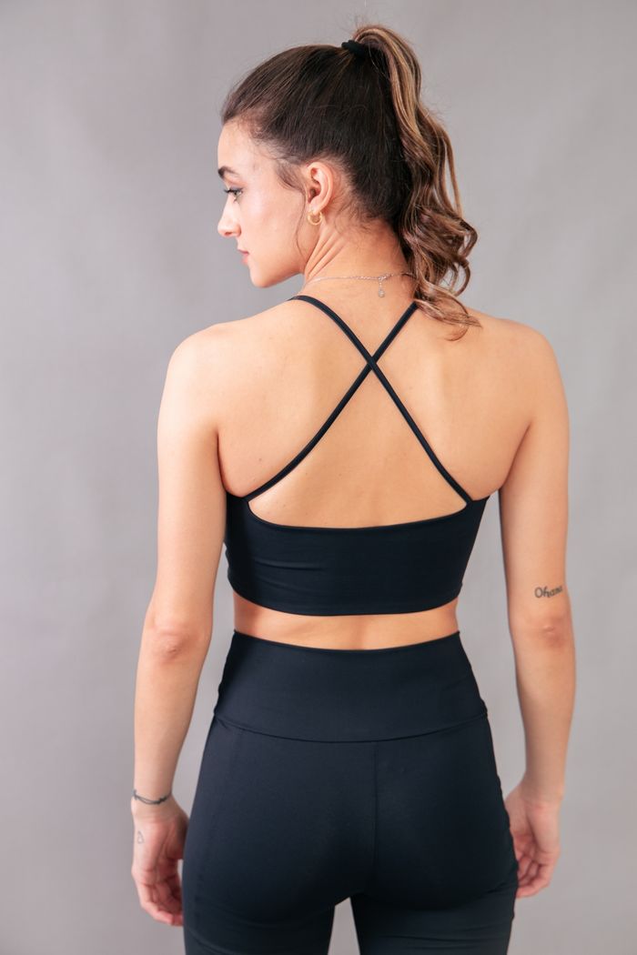 TOP PRETO ALÇA CRUZADA