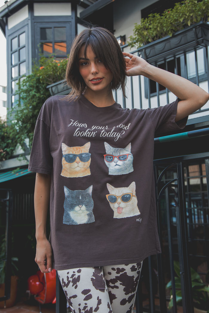 CAMISETA T-SHIRT VINTAGE MARROM MOOD